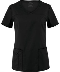 Premium Workwear V-neck Ladies Scrubs Top Black