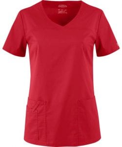 Premium Workwear V-neck Ladies Scrubs Top Red
