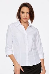 3/4 Sleeve Ezyline Action Back Shirt White
