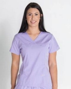Ladies Fit Solid Colour Scrub Top Lilac