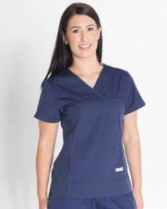 Ladies Fit Solid Colour Scrub Top Navy