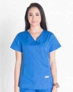 Ladies Fit Solid Colour Scrub Top Royal