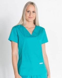 Ladies Fit Solid Colour Scrub Top Teal