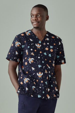MENS SPACE PARTY SCRUB TOP